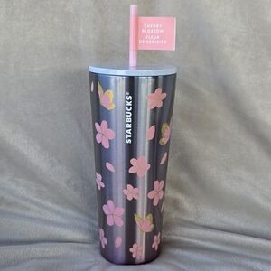 STARBUCKS 2025 Cherry Blossom Stainless Steel Cold Cup Tumbler (24oz)